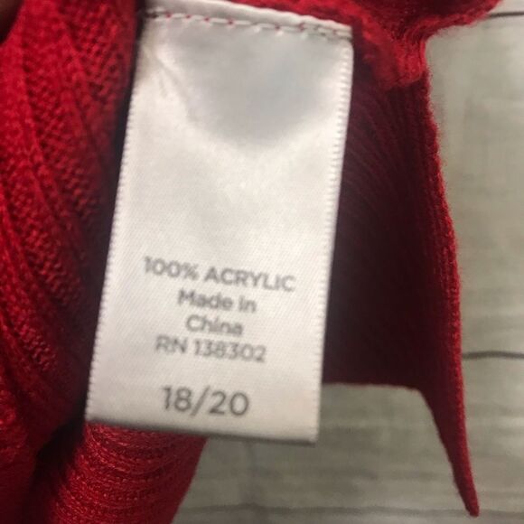 Avenue 3/4 Sleeve Hi-Lo Sweater| Red| Size 18/20 - Picture 7 of 9